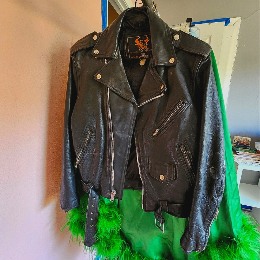 Real Leather biker jacket motorcycle